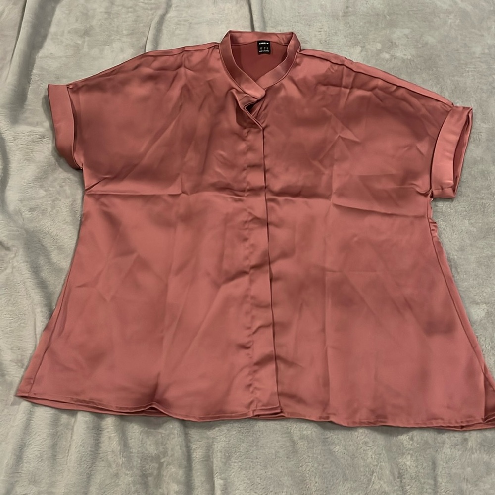 Pink button down blouse